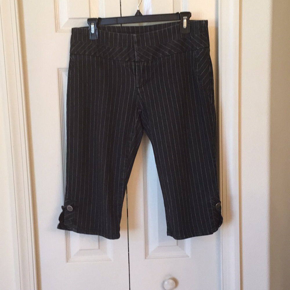 Capris with pinstripes